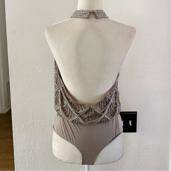 ASOS DESIGN Halter Neck Wrap Embellished Body Suit Top✨ - Picture 5 of 13